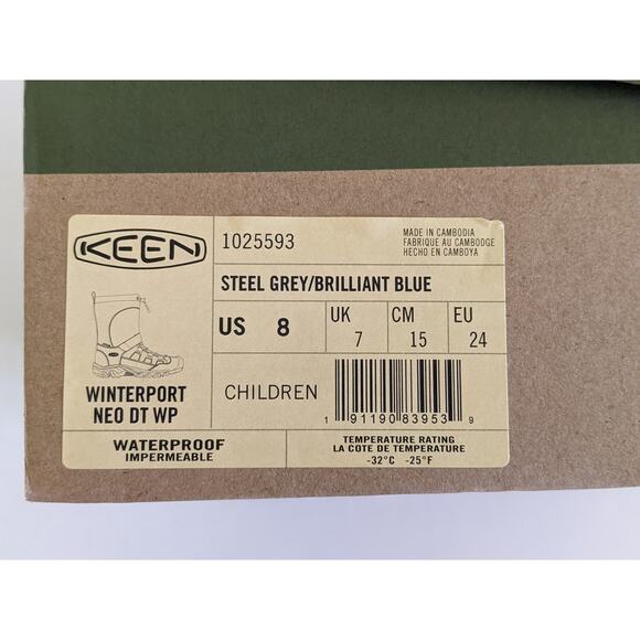 Keen Winterport Neo DT Waterproof Boot Sz 8 Toddler Steel Grey/ Brilliant Blue - Picture 11 of 11